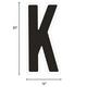 Black Letter (K) Corrugated Plastic Yard Sign, 30in